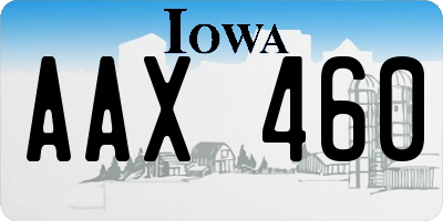 IA license plate AAX460