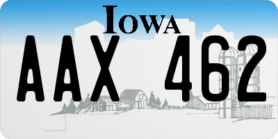 IA license plate AAX462