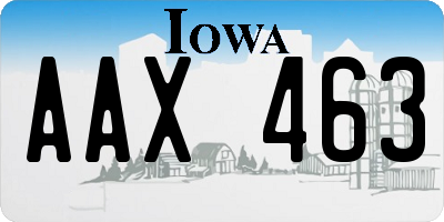 IA license plate AAX463