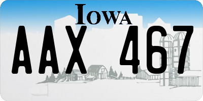 IA license plate AAX467