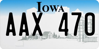 IA license plate AAX470