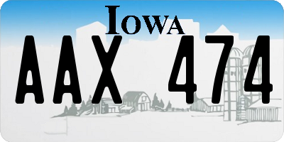 IA license plate AAX474