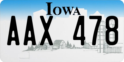 IA license plate AAX478