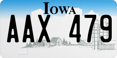 IA license plate AAX479