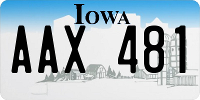 IA license plate AAX481