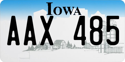 IA license plate AAX485
