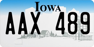 IA license plate AAX489
