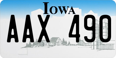 IA license plate AAX490