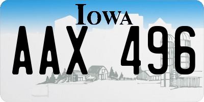 IA license plate AAX496