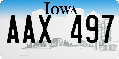 IA license plate AAX497