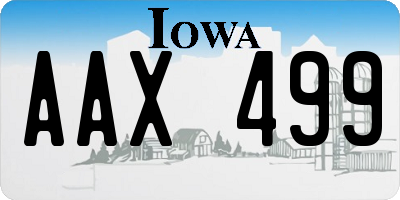 IA license plate AAX499