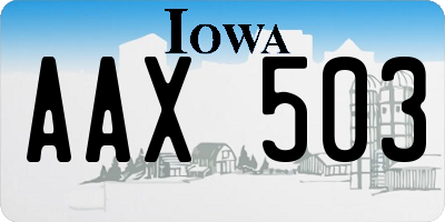 IA license plate AAX503