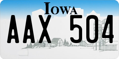 IA license plate AAX504
