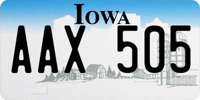 IA license plate AAX505