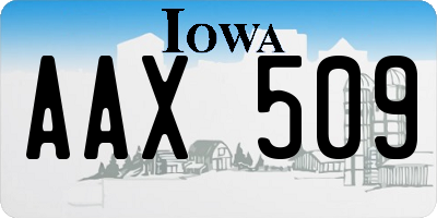 IA license plate AAX509
