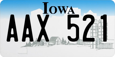 IA license plate AAX521