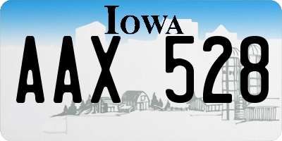 IA license plate AAX528