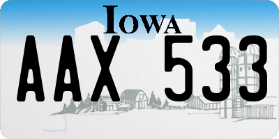 IA license plate AAX533