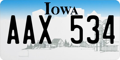 IA license plate AAX534