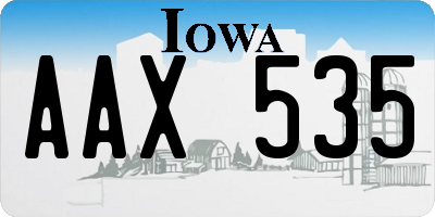 IA license plate AAX535