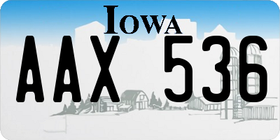 IA license plate AAX536