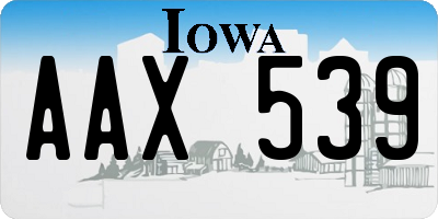 IA license plate AAX539