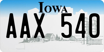 IA license plate AAX540