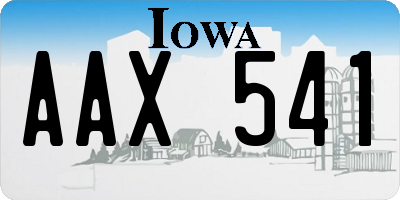 IA license plate AAX541