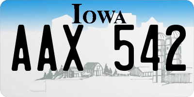 IA license plate AAX542