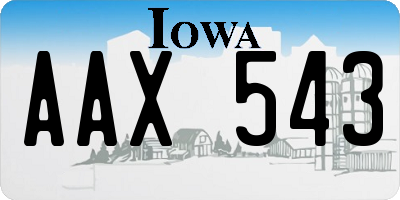 IA license plate AAX543