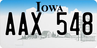 IA license plate AAX548