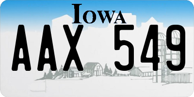 IA license plate AAX549