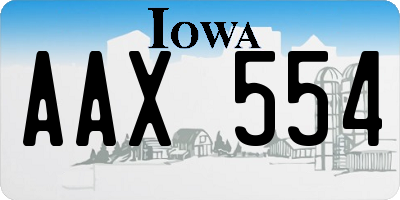 IA license plate AAX554