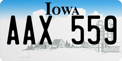 IA license plate AAX559