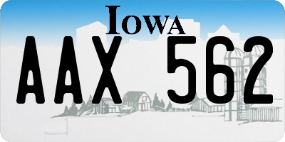 IA license plate AAX562