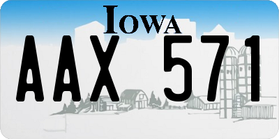 IA license plate AAX571