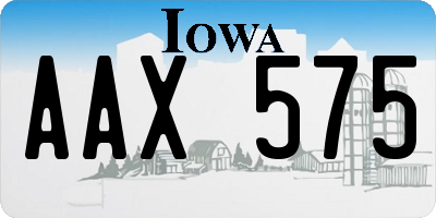 IA license plate AAX575