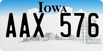 IA license plate AAX576