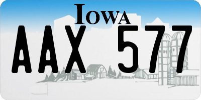 IA license plate AAX577