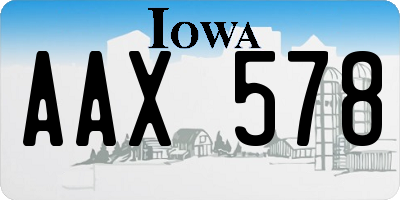 IA license plate AAX578