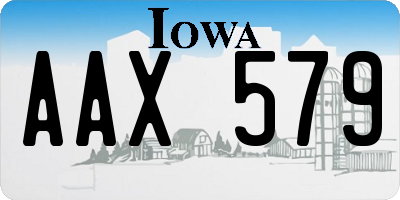 IA license plate AAX579