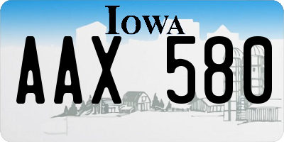 IA license plate AAX580