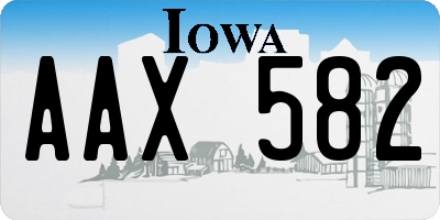 IA license plate AAX582