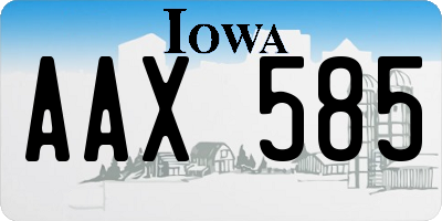 IA license plate AAX585