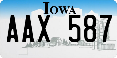 IA license plate AAX587