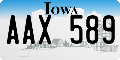 IA license plate AAX589