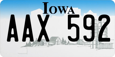 IA license plate AAX592