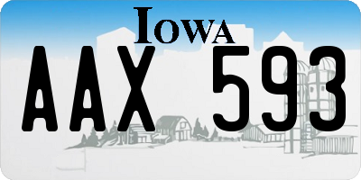 IA license plate AAX593