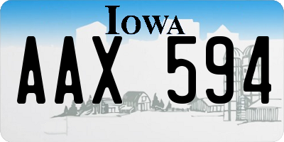 IA license plate AAX594