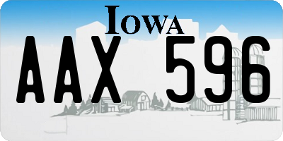 IA license plate AAX596